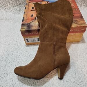 Bella Vita Brown Suede Mid-Calf Heeled Boots